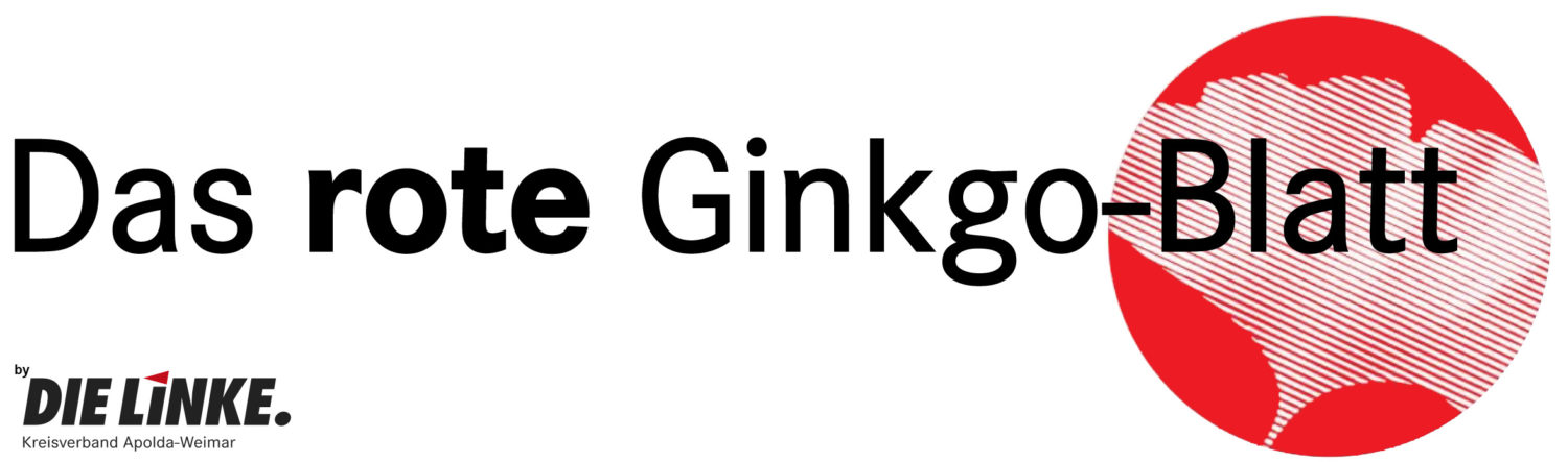 Das rote Ginkgo-Blatt