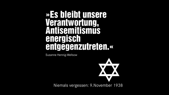 9. November - Bekämpfung des Antisemitismus weiterhin bedeutsam